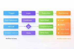 workflow automation architecture diagram with monitoring