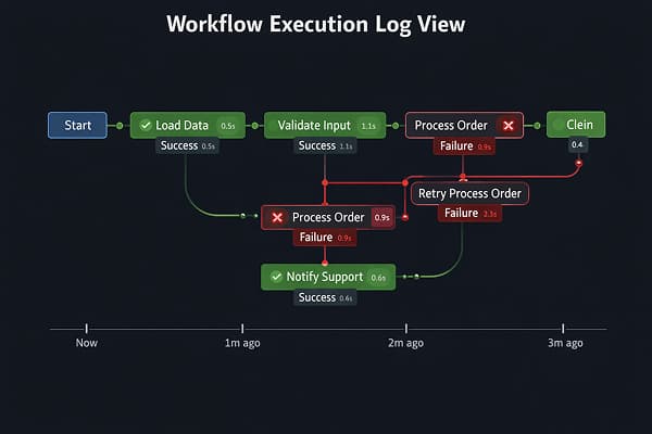 workflow automation execution logs