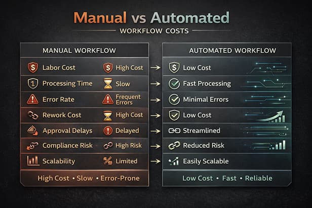 Manual vs automated workflow cost comparison