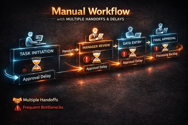 Manual workflow with multiple handoffs and error points